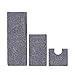 Produktbild Madeals Badteppich für Badläufer, 61 x 137 cm, Rutschfest, Chenille, 2-teiliges Set und U-förmige WC-Vorleger 3 Piece grau