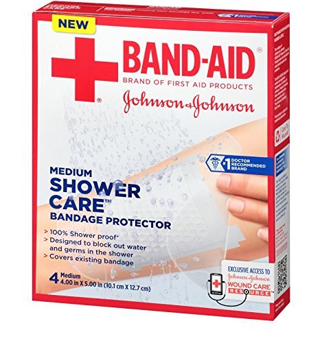 Band-Aid Shower Care Bandage Protector, Medium, 4 Count by J & J SALES & LOGISTICS CO