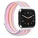 Produktbild Mumuj Magic Nylon Armband für Fitbit Versa Smart Watch Armband, Leder Uhrenarmband Anpassbare Bequemen Ersatz armbänder mit Edelstahl Schnalle (I)