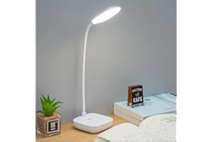 Kasbbu Lampara Escritorio Led, Flexo Led Escritorio Flexible, Lampara mesita noche sin cable, Modos de Luz, Nivel De Brillo Táctil, Lampara Le