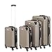 Produktbild 3- teiliges Trolleyset / Hardschalen Reise koffer , 360° Drehbare 4 Doppelrollen, ansprechenden Optik Design, leicht & stabil, mit 3 fach Schloss Beige