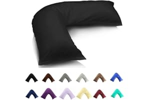 Haani V Shaped Pillow With Complimentry Free Pollycotton Removable Cover (BALCK)