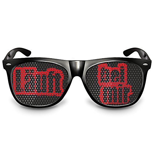 COOLEARTIKEL Partybrille Motiv „Läuft bei mir“ | beklebte Sonnenbrille | Spaßbrille für Mottoparty | Atzenbrille/Fliegerbrille mit UV-Schutz | UV 400 Filter 3 | Schwarz | Weiß | Pil