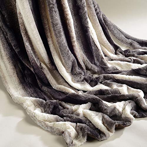 Highliving Faux Fur Rabbit Throws/Cushion Covers Soft & Comfy Material (Charcoal Throw Only)