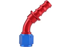 LADIESHOW Sostituzione giunto di raffreddamento olio, AN10 diritto 45 90 180 gradi Push On Twist Lock Oil Gas Fuel Line Hose Fitting Male Fitting(45°)