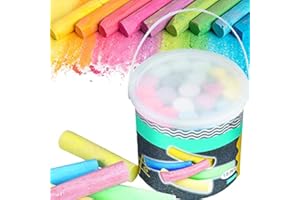 ‎SMART-PLANET Smart-Planet Straßenmalkreide 20 Stück 6 Farben Kreide für Kinder zum Malen auf der Straße abwaschbar Kinderkreide -Malkreide im Eimer