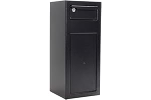 Rottner Cashmatic 1 Deposit Safe Black Double-Bit Lock 2 Keys Lockable Deposit Slot Cylinder Lock 4 Keys Reversible Locking Mechanism Mounting Materials