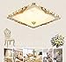 Produktbild XIN HOME Im europäischen Stil Led Kristall Deckenleuchte Augenschutz Square Living'S Zimmer Kinderzimmer Lichter Einfache europäische Balkon Home Improvement Lampen, Gold 40 Cm 24 W, 3-farbige LED