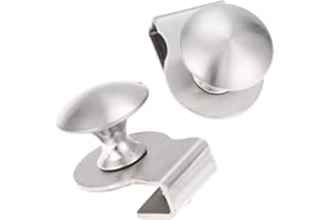 KAFENDA Poignée de porte en verre en acier inoxydable/clip/clip en verre 5-8 mm vitrine meuble meuble tiroir poignée, sans perçage, 2