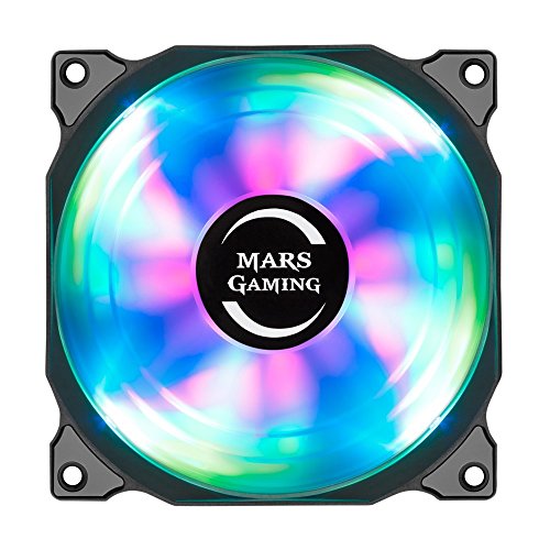 Mars Gaming MFRGB Kit - Pack 3 Ventiladores con iluminaci  n RGB para Ordenador  13 aspas  iluminaci  n LED 4 Efectos  Mando a Distancia  rodamientos hidr  ulicos  60 000 Horas  silenciosos   Negro