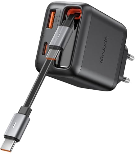 YKEJCLD GaN - Caricatore USB C da 65 W con cavo di ricarica retrattile (0,7 m), caricatore rapido a 3 porte, compatibile con MacBook Pro/Air, iPhone 17 Pro/Air/16/15, iPad, Galaxy S25/S24, Steam YKEJCLD GaN - Caricatore USB C da 65 W con cavo di ricarica retrattile (0,7 m), caricatore rapido a 3 porte, compatibile con MacBook Pro/Air, iPhone 17 Pro/Air/16/15, iPad, Galaxy S25/S24, Steam