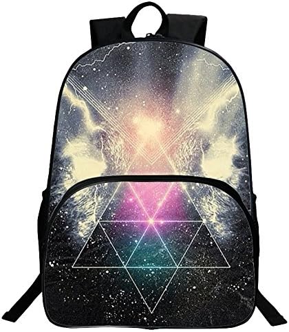 School Backpack, Galaxy Pattern Vintage Style Backpack Unisex Fashion Casual School Rucksack Bag Travel Laptop Backpack Daypack Tablet Bags (Cosmic Triangle - 0228)