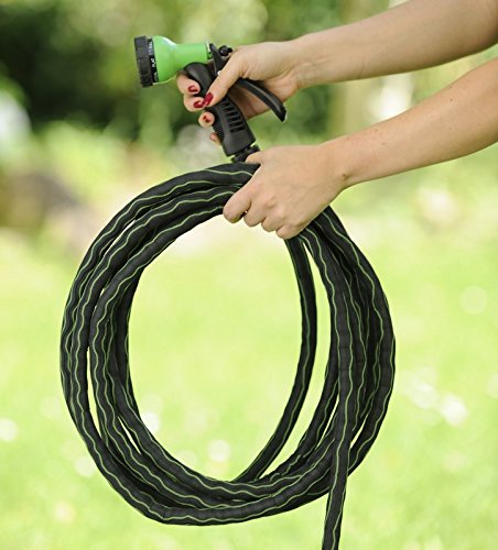 Flexibler Gartenschlauch MAGIC FleXx, 10> 30 Meter Flexschlauch, carbon/green, inkl. 8 in 1 Düse mit Feststellfunktion, max. Druckbelastung 12 Bar - 3