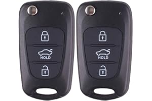 Kelay 3-Tasten Hyundai Schlüsselgehäuse für Hyundai i20 i30 i35 ix20 ix35, Kia Ceed Soul Sportage Venga Gehäuse der Fernbedienung, Hyundai Schlüssel, klapp Autoschlüssel - 2 Stück