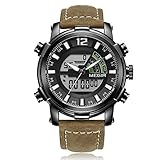 LLLS Herrenuhren, Sport Analogue Quartz Uhren Men Fashion Casual Luminous Waterproof LED Uhren Komfortband