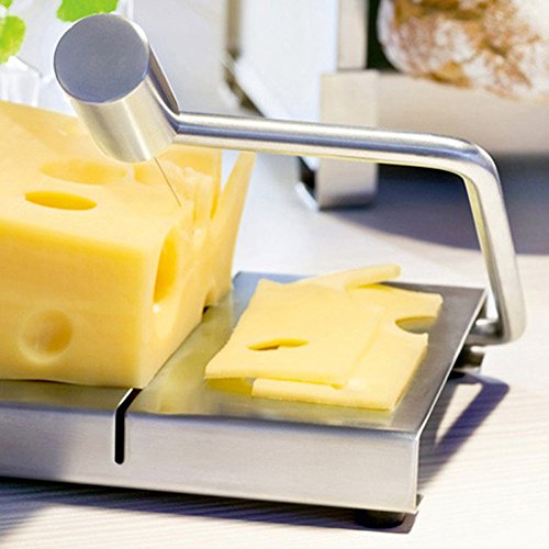 rykey Fleck Stahl Käse Schneide Cutter Schäler Käsebrett mit Ersatz Drähten - 4