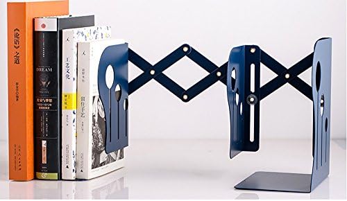 Metal Iron Extensible Bookends Heavy Duty Nonskid Books Holder for Home or Office 15.8Inches