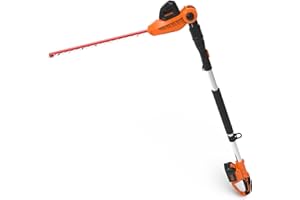 GARCARE Pole Hedge Trimmer Cordless-Hedge Clippers 20V 4.0Ah Li-ion Battery Electric Bush Trimmer 18" Cutting Blade, 16mm Cutting Space with Extension Pole