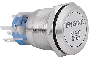 KEENSO Interruttore Start Stop, Pulsante Avvio Veicoli, Compatibile con qualsiasi motore, 12V Universale, Installazione Facile, per Auto, Moto, Camion, Modelli vecchio e nuovo