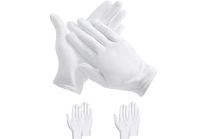 IZyufan Baumwollhandschuhe [2 Paar], Weiche Schutzhandschuhe 100% Baumwolle für Schönheitscremes und zum Berühren von Münzen, Schmuck und Silber, Unisex (weiß)