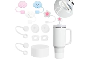 Frundoo Stanley Cup Accessori Set comprende 6 coperchi per cannucce in silicone, 2 tappi per cannucce, 2 tappi rotondi, 1 copertura in silicone per tazze Stanley da 1,2 L e 850 ml -Prodotti brevettati