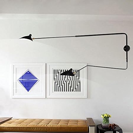 E14*2 Industrielle Vintage Wandleuchte mit Einstellbar Kopf, Langen Arm