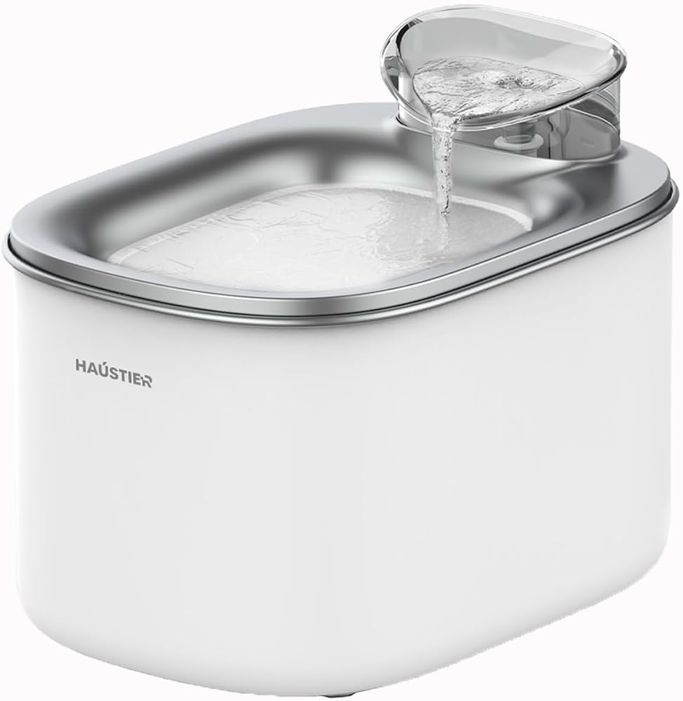 Haustier WF007L Otomatik Kedi Su Sebili,Kedi Su Çeşmesi, Su Şelalesi, Su Pınarı 3.5Lt Geniş Hazne, Bpa Içermez, Ultra Sessiz (Beyaz)
