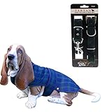 The Scotland Kilt Company Hund Halsband & Leine Set - Schwarz Armbanduhr mit Passenden Hunde Mantel - Schwarze Armbanduhr, M