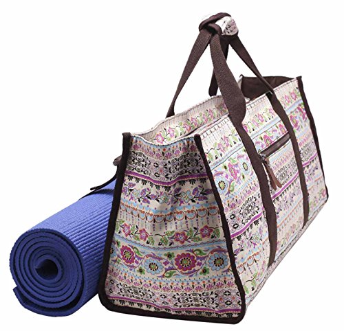 Yogatasche »Mahavir« von #DoYourYoga aus hochwertigem Baumwoll-Canvas (Segeltuch), aufwendig verarbeitet, für ÜBERBREITE Yogamatten bis zu einer Größe von 100 x 200 x 1,6 cm, in vielen Lifestyle-Desings und Farben erhältlich. - 4