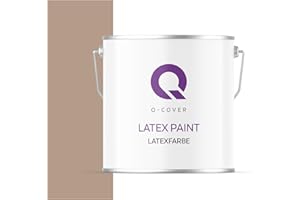 Q-COVER Latexfarbe 5L Sepia – Matte Innenfarbe für Wand & Decke, Klasse 3, Hohe Deckkraft, Scheuerfest