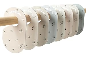 3 Sprouts - Separadores de Ropa para Bebé - Doble Cara Hermosos Separador de Armarios Bebe Desde Recién Nacido hasta 24 Meses - Organizadores de Armario por Meses - Juego de 8 - Aceituna