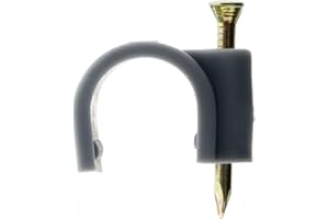 Zenitech - Attaches Plastiques Ø16mm avec Clou Spécial Béton - Lot de 20 - Idéal pour Fixer les Câbles Électriques - Certifié Norme CE - : Gris