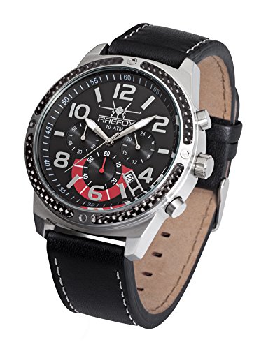 FIREFOX SKYDIVER FFS20-102a schwarz/Carbon Edelstahl Lederarmband Dornschliee Herrenuhr Chronograph 10 ATM Prfdruck FIREFOX SKYDIVER FFS20-102a schwarz/Carbon Edelstahl Lederarmband Dornschliee Herrenuhr Chronograph 10 ATM Prfdruck
