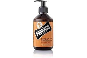Proraso | Baume à barbe Wood & Spice (flacon-pompe de 300 ml) – Baume pour barbe adoucissant et protecteur contre les démangeaisons et l'inconfort – Fabriqué en Italie