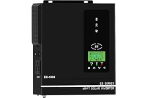 Anern Inversor Híbrido 1000W Inversor Solar 12V DC A 230V AC Fuera de la Red con Controlador Solar 40A Sinusoidales,Entrada PV MAX.150V para Autocaravana,Casa,Cobertizo,Vehículo