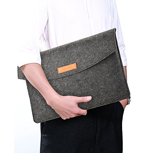 ProCase 13 – 13.5 Inch Schutzhülle Filz Laptop Sleeve Tasche, 13 Inch Macbook Pro Retina / MacBook Air, 13.5 Inch Surface Book und andere Chromebook Ultrabook Notebook (Schwarz) - 7