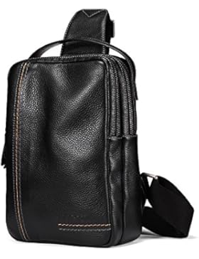 Männer Sling Bag Chest Pack Echtes Leder Daypack Outdoor Rucksack Herren Schultertaschen Brusttasche Umhängetasche...