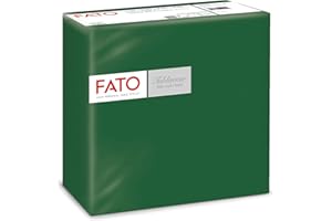 Fato, Suche serwetki papierowe, Airlaid, efekt materiału, opakowanie 50 serwetek, rozmiar 40 x 40 złożone na 4, kolor zielony leśny