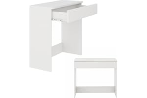 ‎PLATAN ROOM PLATAN ROOM Hochwertiger Schminktisch mit großer Schublade - Frisierkommode mit viel Stauraum und Push to Open System Kosmetiktisch mit Schublade (Weiß Matt)