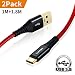 Produktbild USB C Kabel auf USB 3.0 - VIPFAN USB Typ C Ladekabel für Type C Geräte, Samsung Galaxy S8, HTC 10, Nexus 5X/6P, Lumia 950/950XL, OnePlus 2, Nokia N1 Tablet usw.2 Pack1M+1*1.8M (Rot)