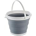 GREFLY 10L Silicone Bucket 2.65 Gallon Water Bucket Portable Folding Collapsible Outdoor Barrel for Fishing, Camping, Car Washing, Home Storage and Outdoors Wash(10L)