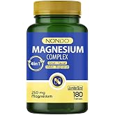 Nondo Magnezyum Kompleks 180 Tablet 250 mg 4 Form, Sitrat, Taurat, Malat, Bisglisinat, B6 Vitamini