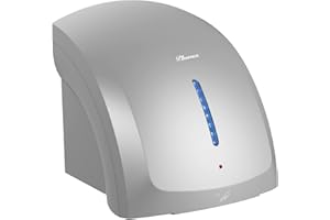 PLUSSEN Hand Dryer, Commercial Hand Dryer for Bathroom Fast Dry in 10s, Warm Cold Air Switch Automatic Electric Hand Dryers,Plug in, 220V-240V,Silver