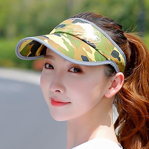 Hyun times Empty top hat camouflage female summer outdoor travel wild sunscreen anti-UV sun hat male hat male ( Color : Military green )