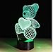 Produktbild Bears 3D Light Buntes Nachtlicht LED Geschenk Lampe Visuelle Note USB Optische Täuschung Wohnkultur LED Tischlampe Beleuchtung