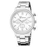 Suitray Herren Uhren Edelstahl,Luxus Männer Armbanduhr Geschäft Analoge Quarzuhr Freizeit Uhr Geschenk,Runde Zifferblattgehäuse Metallarmband Uhren