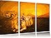 Produktbild Kamel bei Sonnenuntergang in Ägypten Kunst Pinsel Effekt 3-Teiler Leinwandbild 120x80 Bild auf Leinwand, XXL riesige Bilder fertig gerahmt mit Keilrahmen, Kunstdruck auf Wandbild mit Rahmen, gänstiger als Gemälde oder Ölbild, kein Poster oder Plakat
