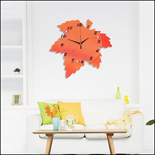 Ping0fmFashionable individual idyllic maple leaf wall clock wooden creative mute clocks living room tastefully furnished bedrooms clock wall clock