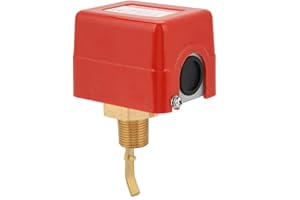 FOCKET Strömungswächter, 1/2-Zoll-einstellbarer Gewindeanschluss SPDT-Kontakte Wasserpaddeldurchflussventilschalter 1,0 MPa Durchflussregler für Wasseraufbereitungssystem, zentrale Klimaanlage usw. (rot)