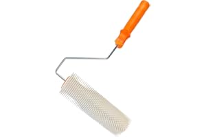 VKE Kit de Herramientas de Autonivelación de Cemento, Rodillo de Púas 11 mm, Zapatos con Pinchos para Cesped 30 mm, Rascador de Acero Inoxidable, Palo Telescopico Limpieza 162 cm